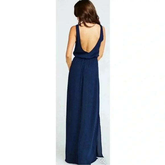 Show Me Your MuMu | Kendall maxi dress Rich Navy Women’s size S sleeveless slit - Picture 10 of 10